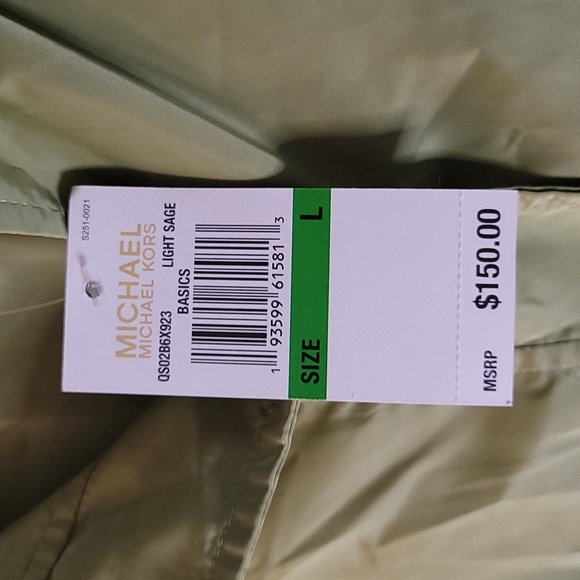 NWT Michael Kors windbreaker Light Sage large - Picture 2 of 5